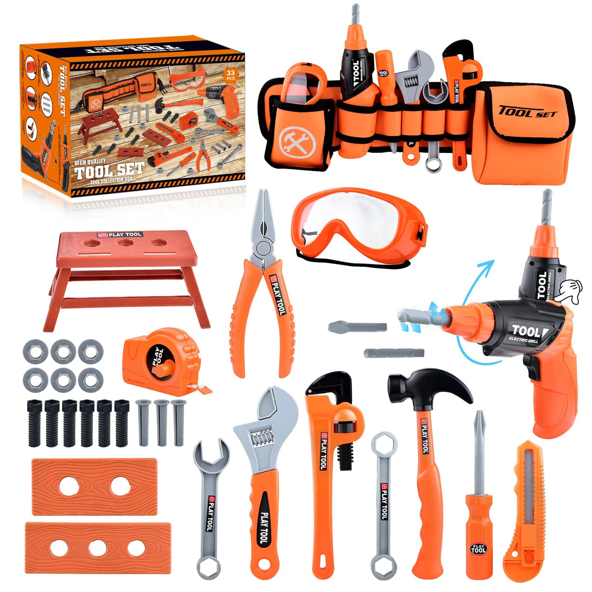 CASRRA Kids Tool Set box content showing organized storage and tools