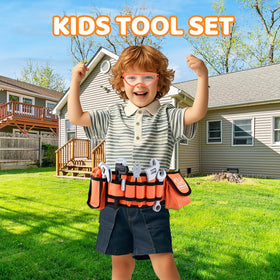 Casrra Kids Tool Set electronic drill offers realistic sounds to enhance pretend play.