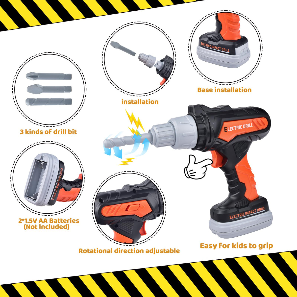 Casrra Kids Tool Set hammer designed for safe, comfy grip during tinkering.