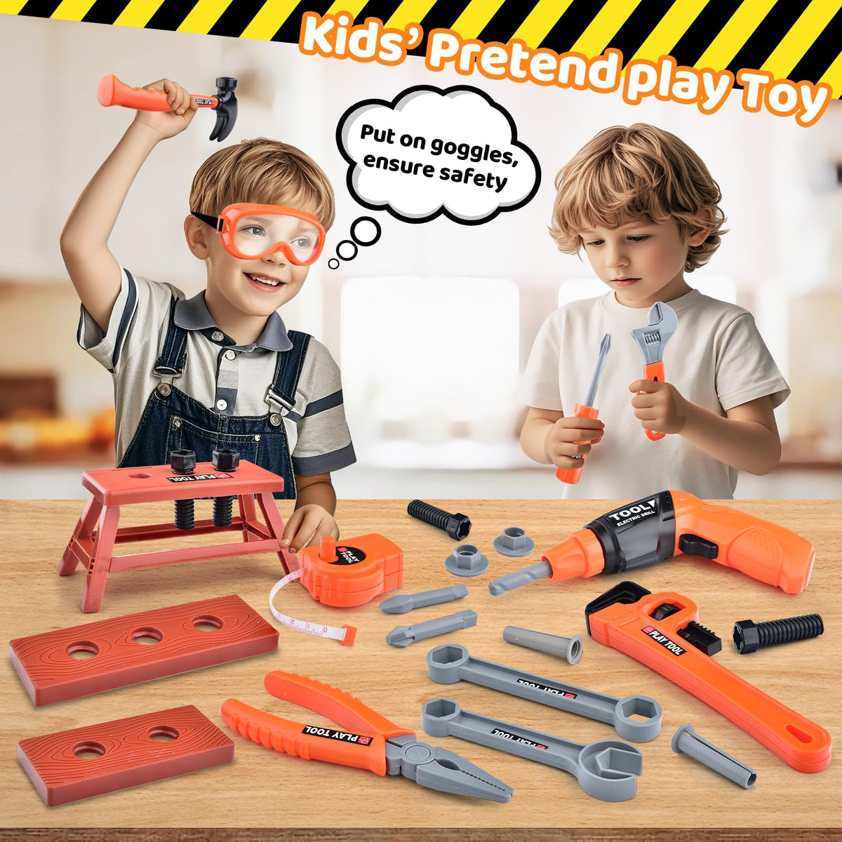 CASRRA Kids Tool Set adjustable wrench introducing size concepts