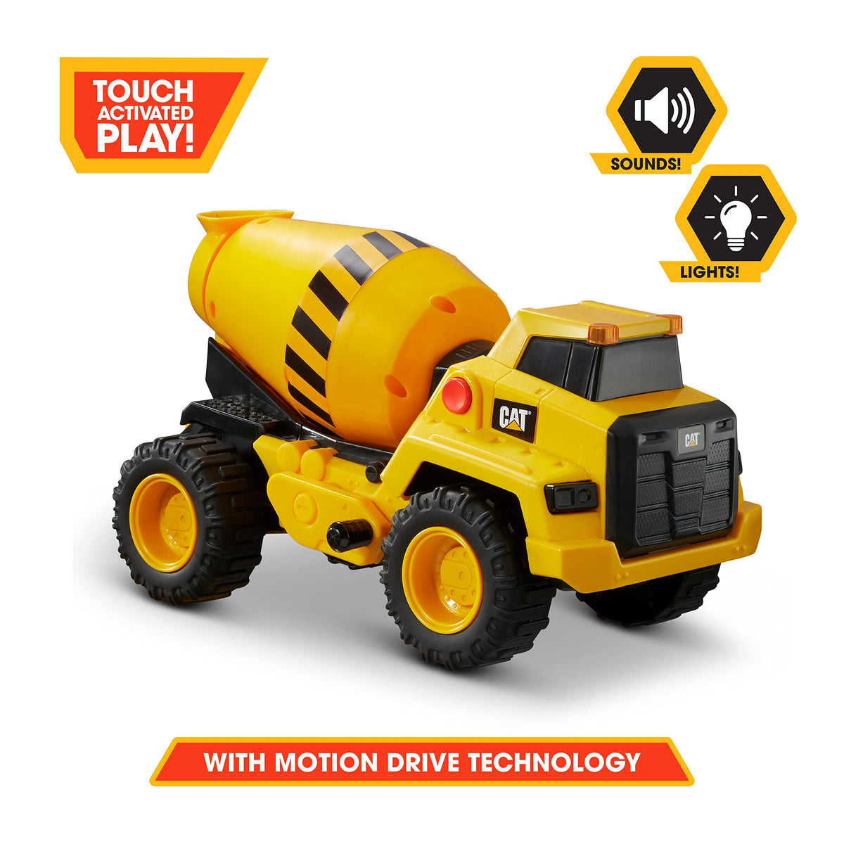 Indoor or outdoor play with CAT cement mixer fuels imaginative building.