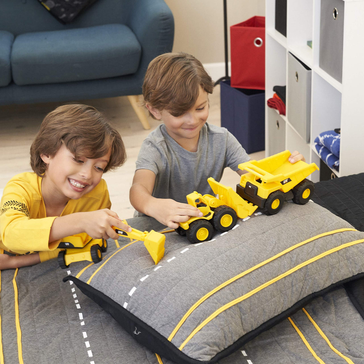 CAT Construction excavator toy with articulated arms designed for hands-on play.