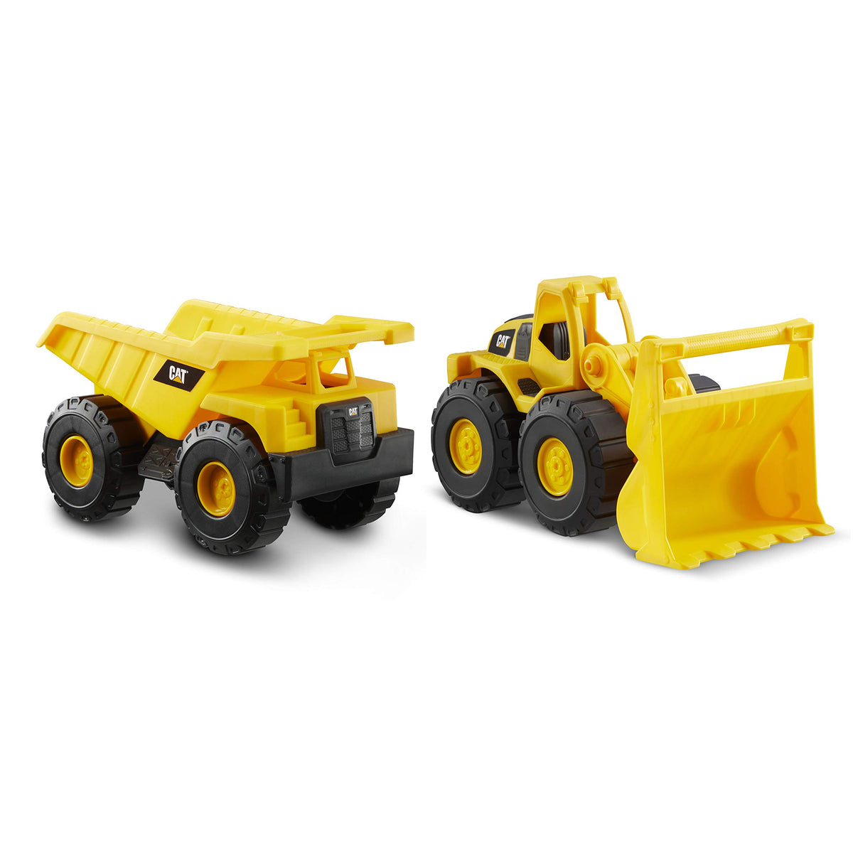 CAT Construction Toys 2-Pack dump and loader in action for imaginative building.