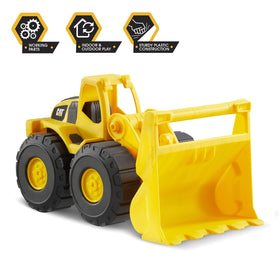CAT Construction Toys indoors and outdoors, sturdily built for durable play sessions.