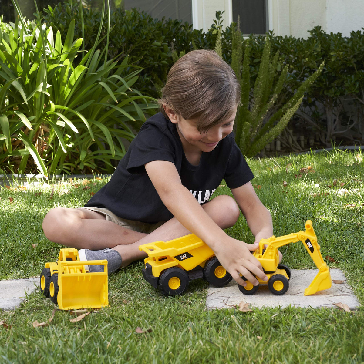 CAT Construction three-pack highlights portable, durable play for young builders.