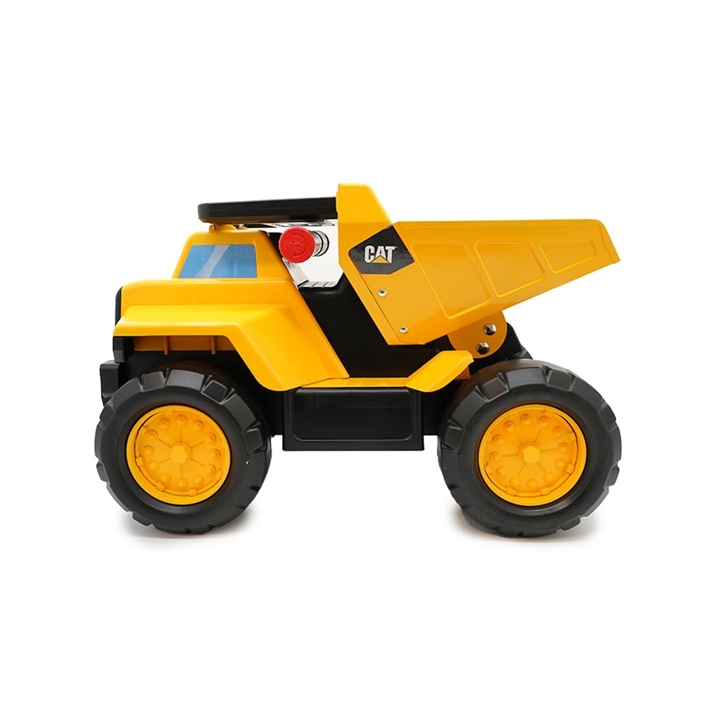 CAT Play and Ride steel dump bed close-up highlights rugged durability for years of play