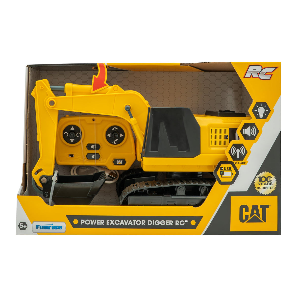 CAT Power Excavator Digger RC digging action showing precise movement