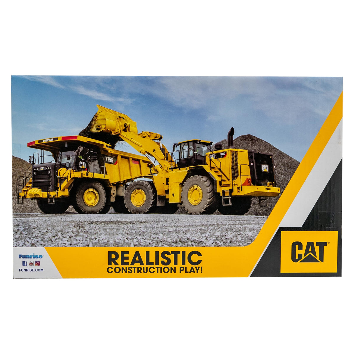 Lifetime warranty badge on CAT excavator signals lasting quality.