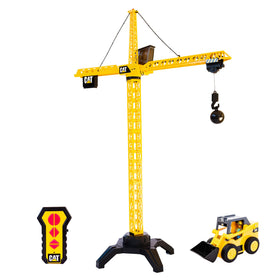 CAT Workforce 50-inch crane towering over a pretend job site for big demolition play.