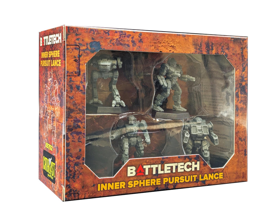 Catalyst Game Labs BattleTech Pursuit Lance miniatures for tabletop skirmishes