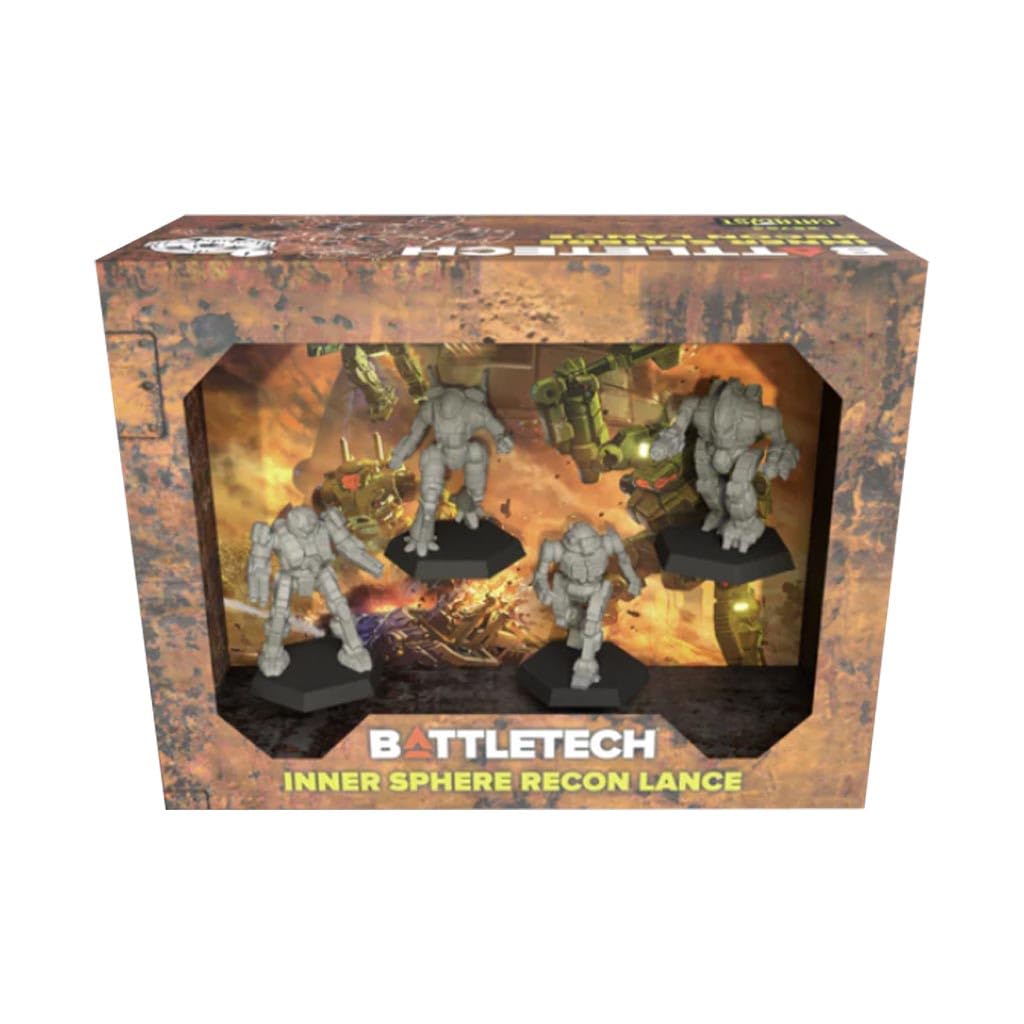 Catalyst Game Labs Inner Sphere Recon Lance miniatures for BattleTech, enhancing recon gameplay and tabletop immersion.