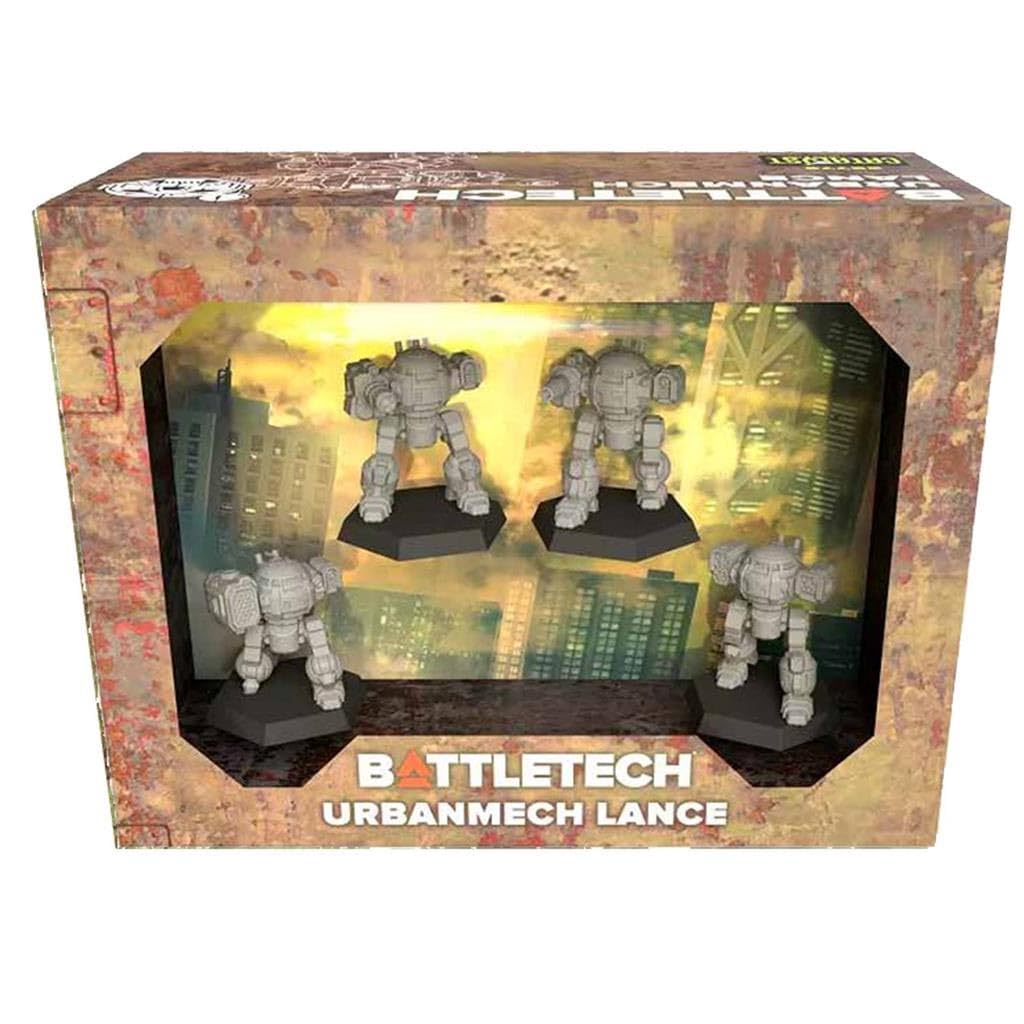 Catalyst Game Labs UrbanMech Lance Force Pack miniatures ready for strategic, fast-paced battles.