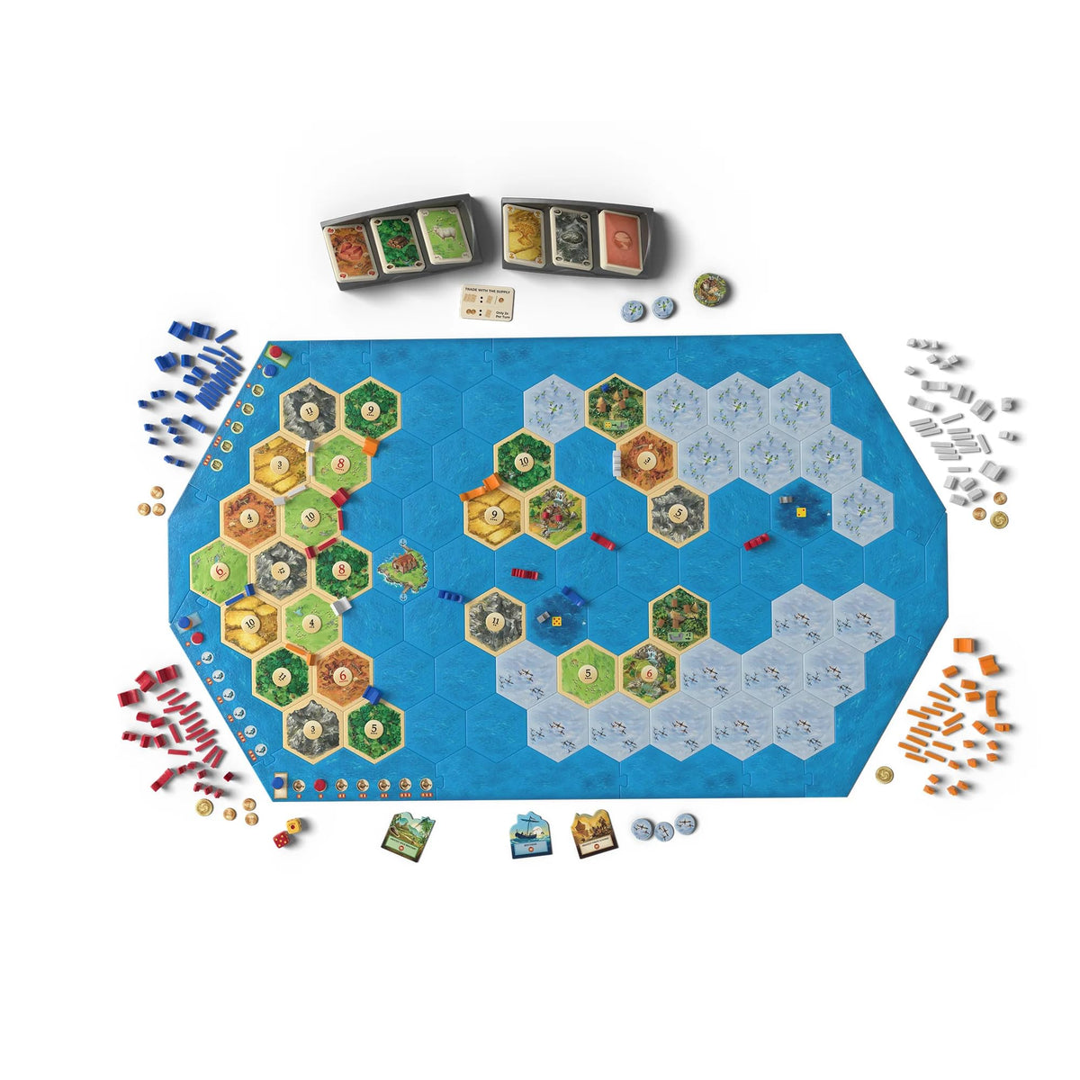 CATAN Explorers & Pirates ship voyage scene highlighting tactical planning and crew coordination