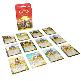 CATAN The Helpers components laid out for easy setup and quick play.