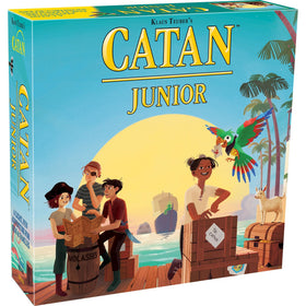 CATAN Junior box art featuring swashbuckling seas for family game night