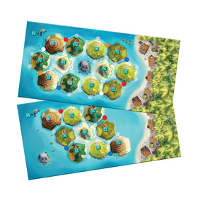 CATAN Junior ships miniatures arranged to illustrate network expansion