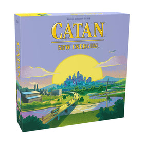 CATAN New Energies board game cover presenting modern energy themes for family strategy nights.