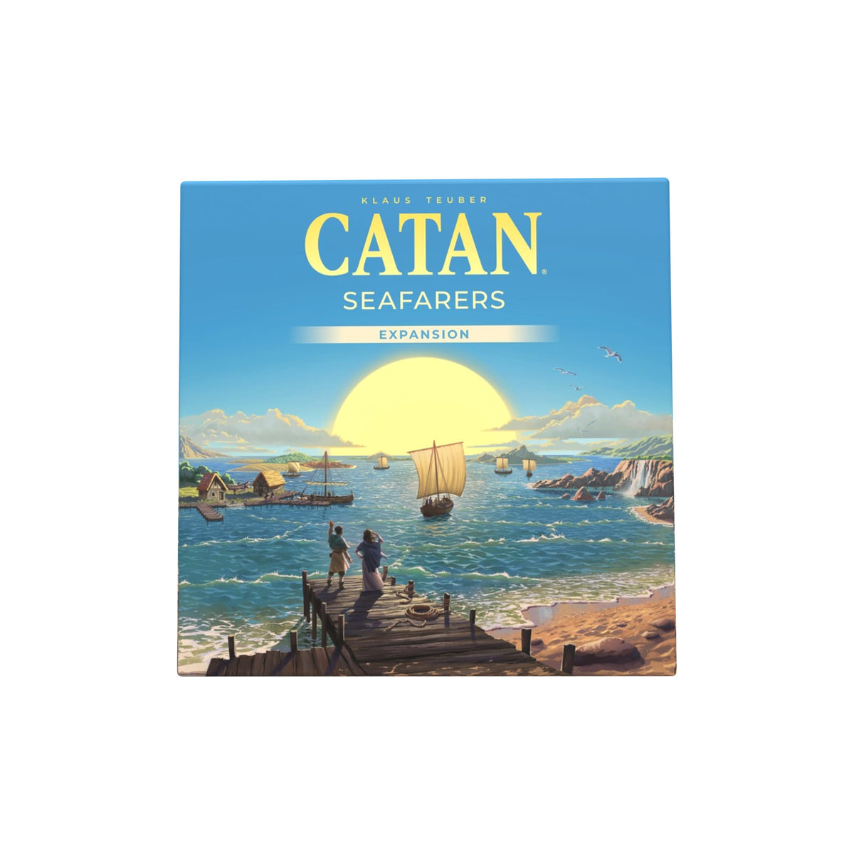 CATAN Seafarers 6th Edition game setup illustrates accessible rules for 3–4 players and 60-minute play.