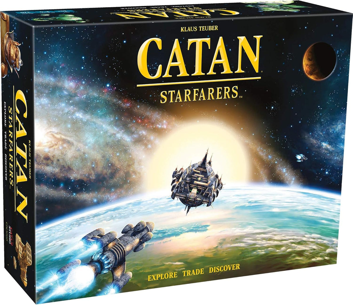CATAN Starfarers board with the cosmos map for strategic exploration and family gameplay.