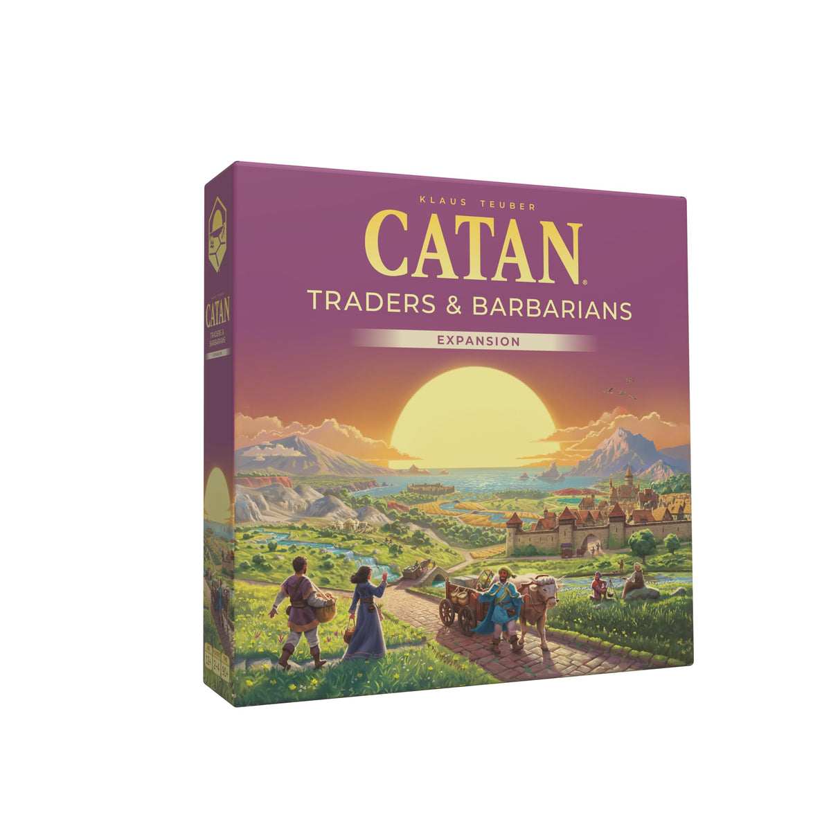 CATAN Traders and Barbarians expansion box front, immersive adventure for families