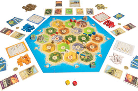 CATAN Traders & Barbarians expansion wooden pieces provide tactile depth for every session.
