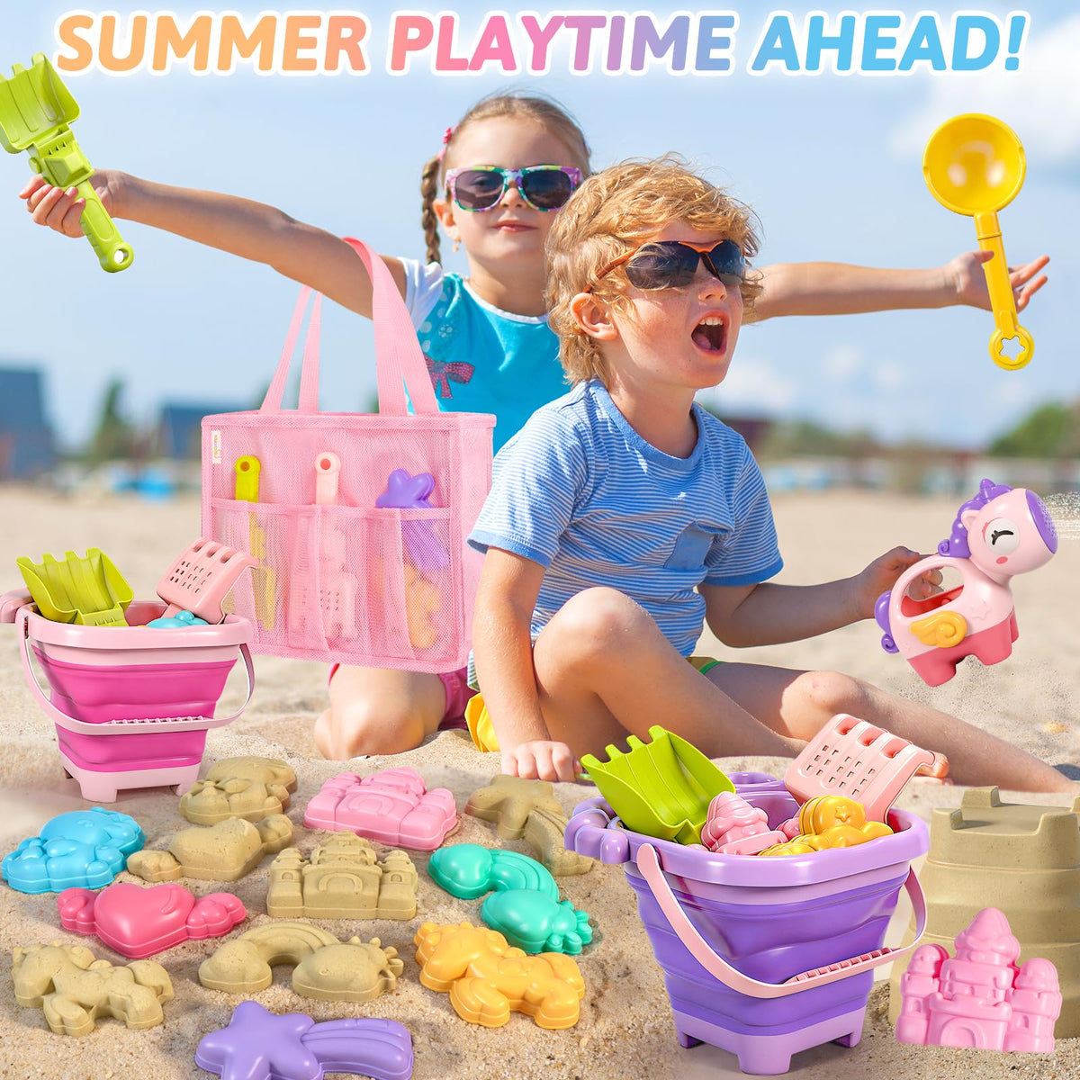 CatchCute mesh storage bag dries toys fast after beach sessions.
