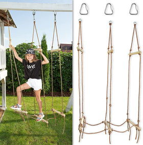 Cateam Rickety Bridge rope ladder assembly for backyard ninja training.