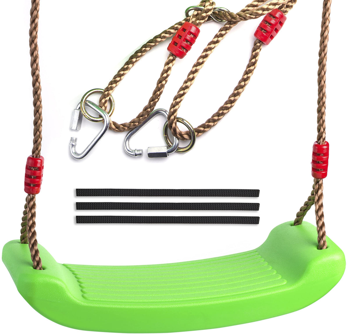 Cateam green swing seat with durable ribbed surface for secure grip.