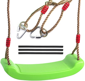 Cateam green swing seat with durable ribbed surface for secure grip.