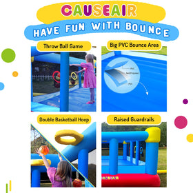Causeair big bounce house double hoop highlights competitive dunking and teamwork