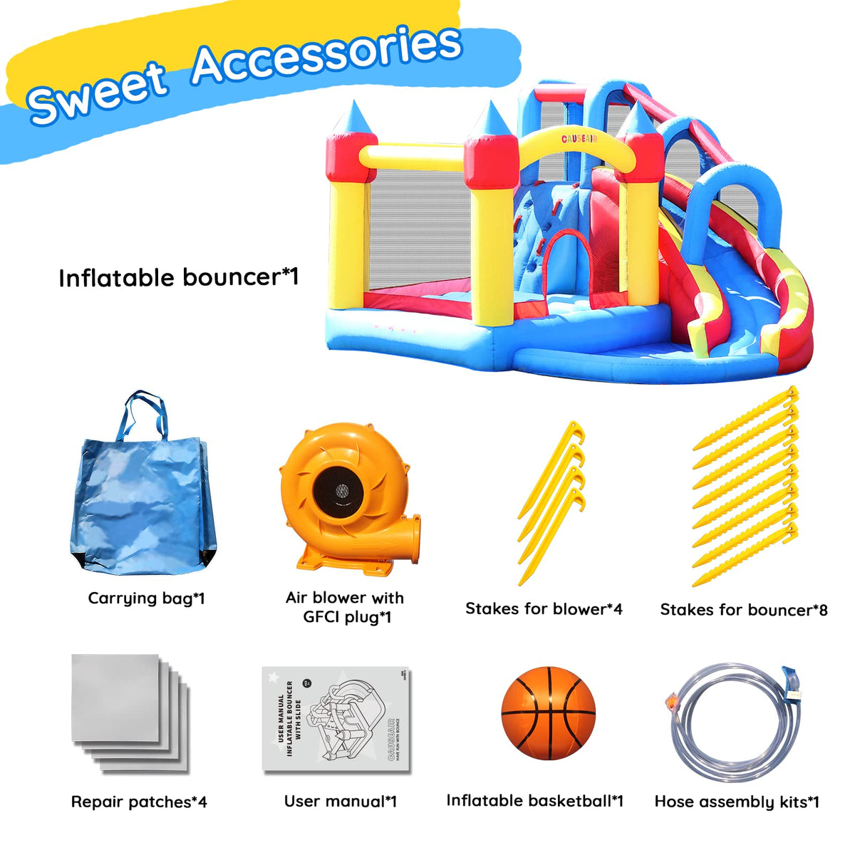 Causeair Giant Bounce House inflates quickly for fast setup