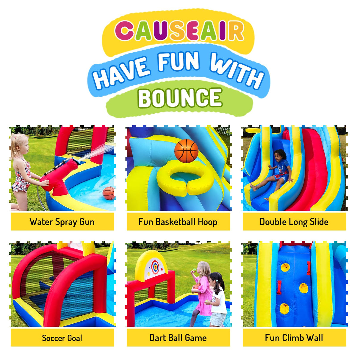 Causeair water cannon adds interactive water play for family gatherings.