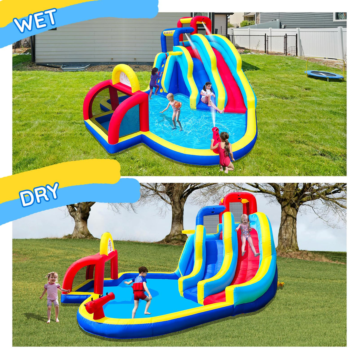 Causeair water slide with big splash pool ideal for cooling off on hot days.
