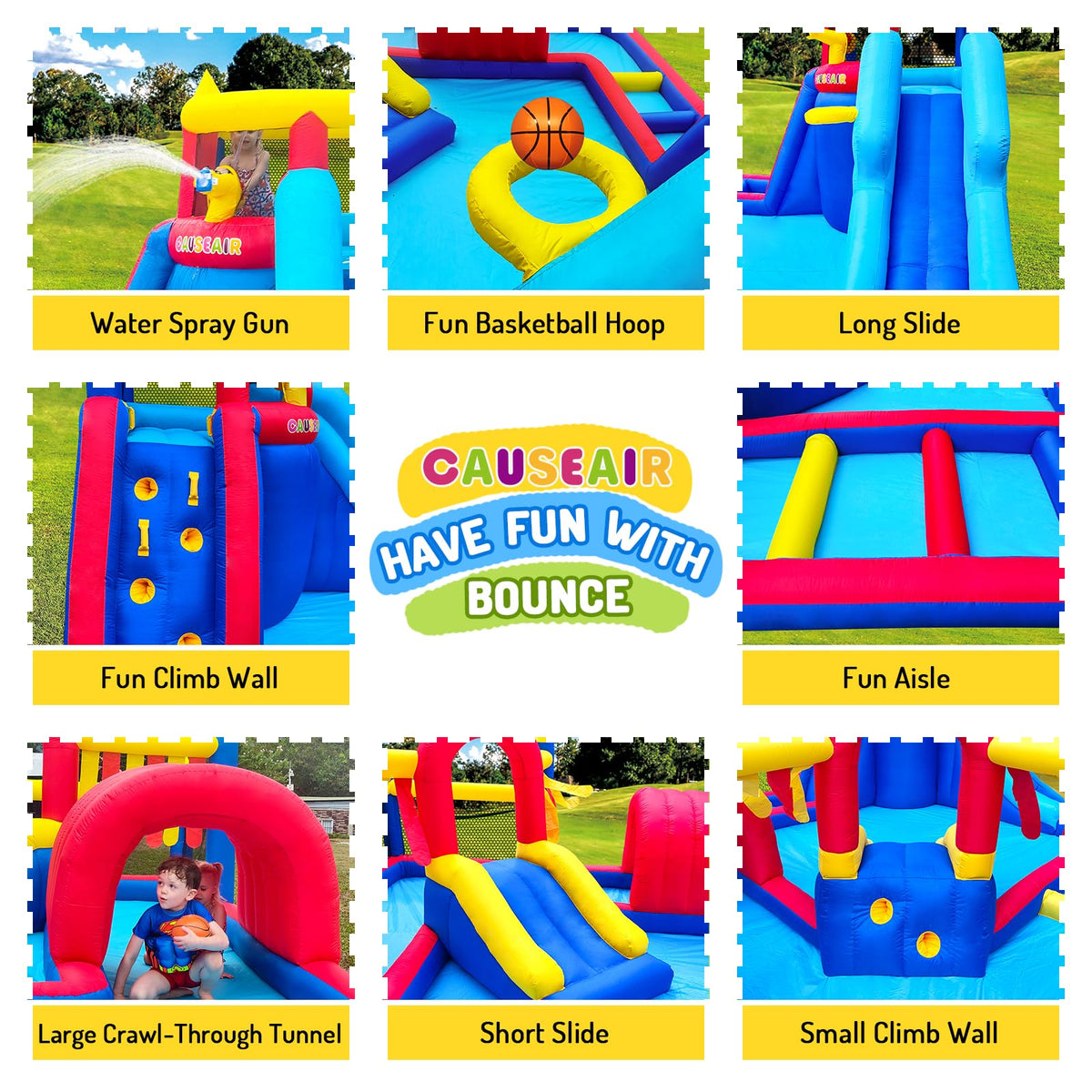 Causeair water slide splash pool showcases refreshing cool down and safe water play