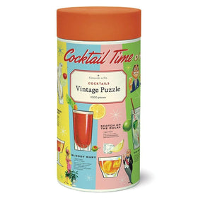 Cavallini 1000-piece puzzle featuring vintage cocktails for relaxing evenings.