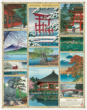 Cavallini 1000-piece puzzle featuring vintage woodblock art for focused pastime.