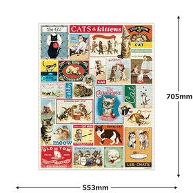 Cavallini & Co 1000-piece puzzle artwork featuring a vintage cat scene.