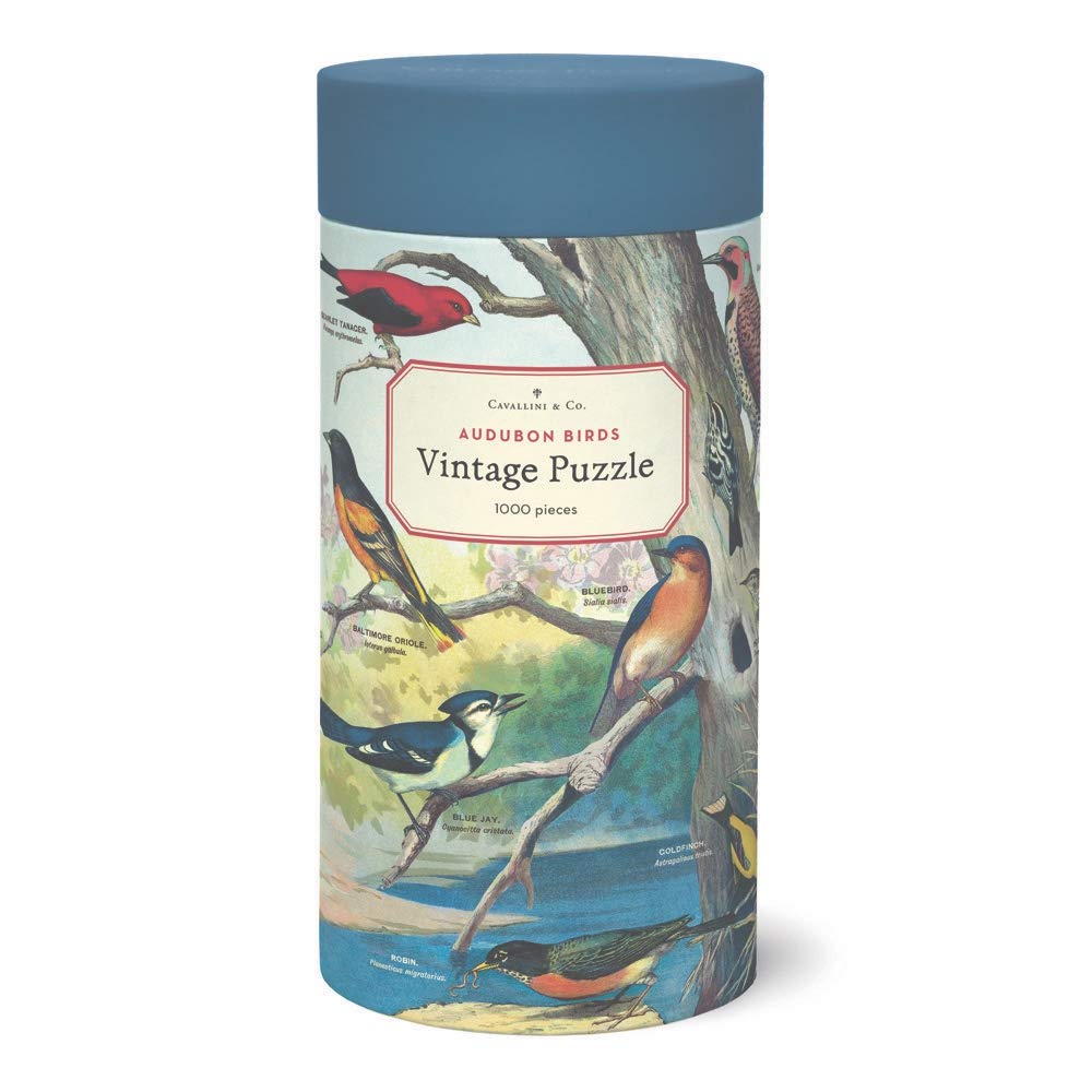 Cavallini & Co Audubon Birds puzzle wrap image for vintage-inspired collecting and gifting
