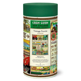 Cavallini & Co camping poster puzzle artwork design for nostalgic decor.
