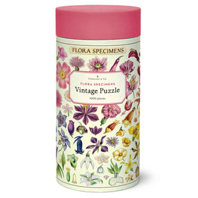 Cavallini & Co Flora Specimens Puzzle in tube, ready for gifting and easy storage.