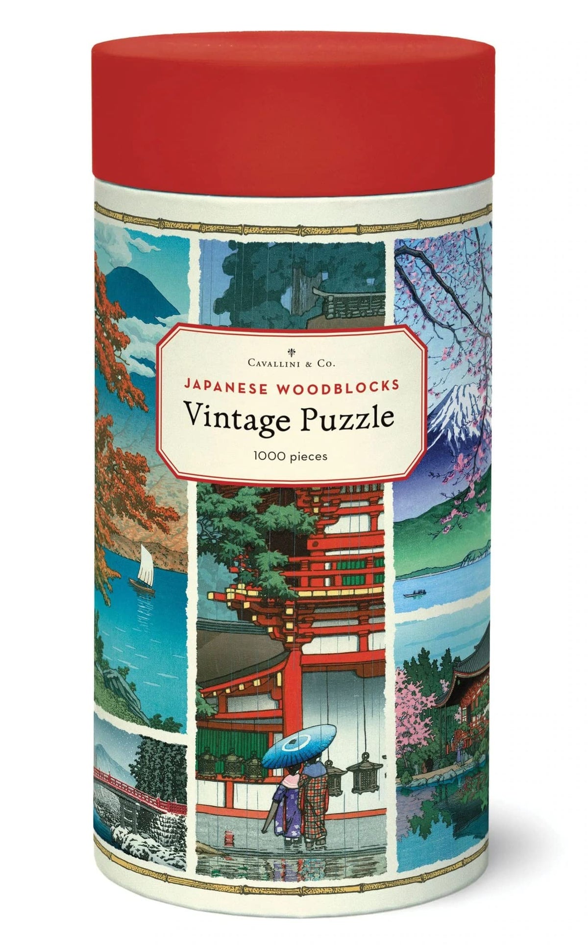 Cavallini Japanese woodblocks puzzle in a tube, ideal for quiet evenings.