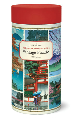 Cavallini Japanese woodblocks puzzle in a tube, ideal for quiet evenings.