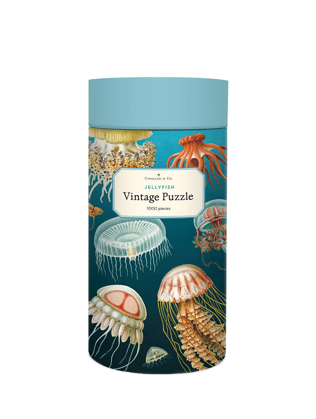 Cavallini Jelly Fish puzzle: vintage marine imagery for relaxing, mindful puzzle time.