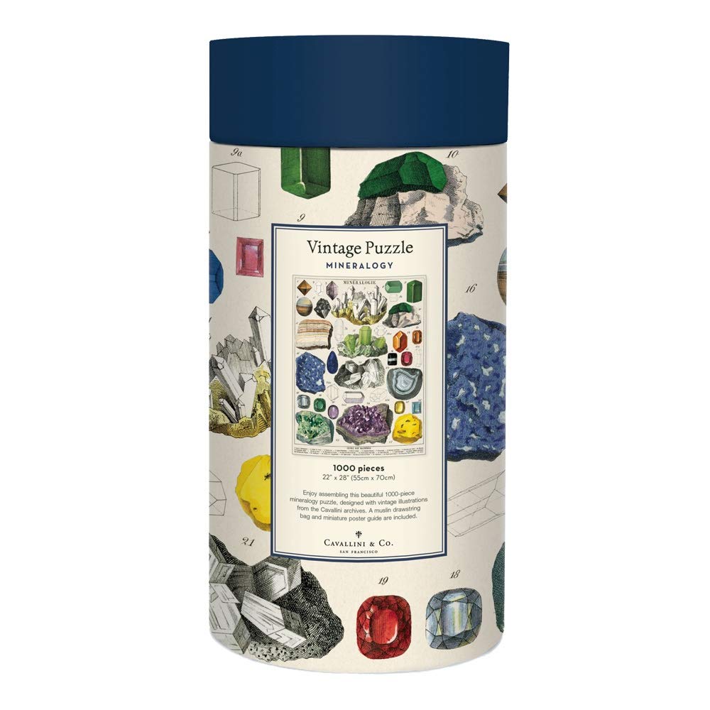 Cavallini & Co. Mineralogie muslin bag inside packaging for premium storage.