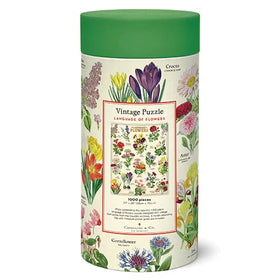 Cavallini language of flowers puzzle archive illustrations evokes nostalgia for floral art fans.