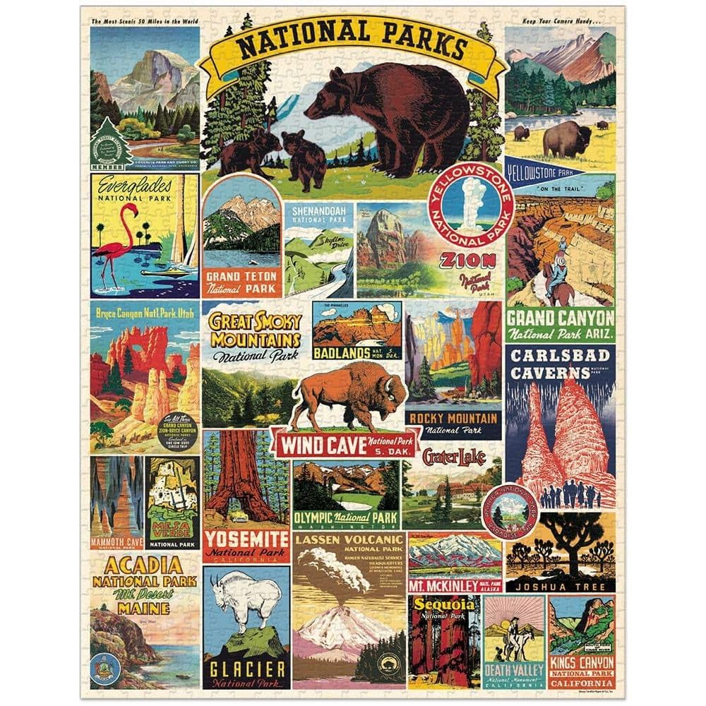 Cavallini Papers & Co National Parks puzzle muslin bag preserves pieces after viewing.
