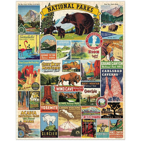 Cavallini Papers & Co National Parks puzzle muslin bag preserves pieces after viewing.