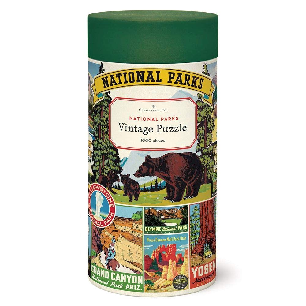 Cavallini Papers & Co National Parks puzzle piece closeup highlights vintage textures.