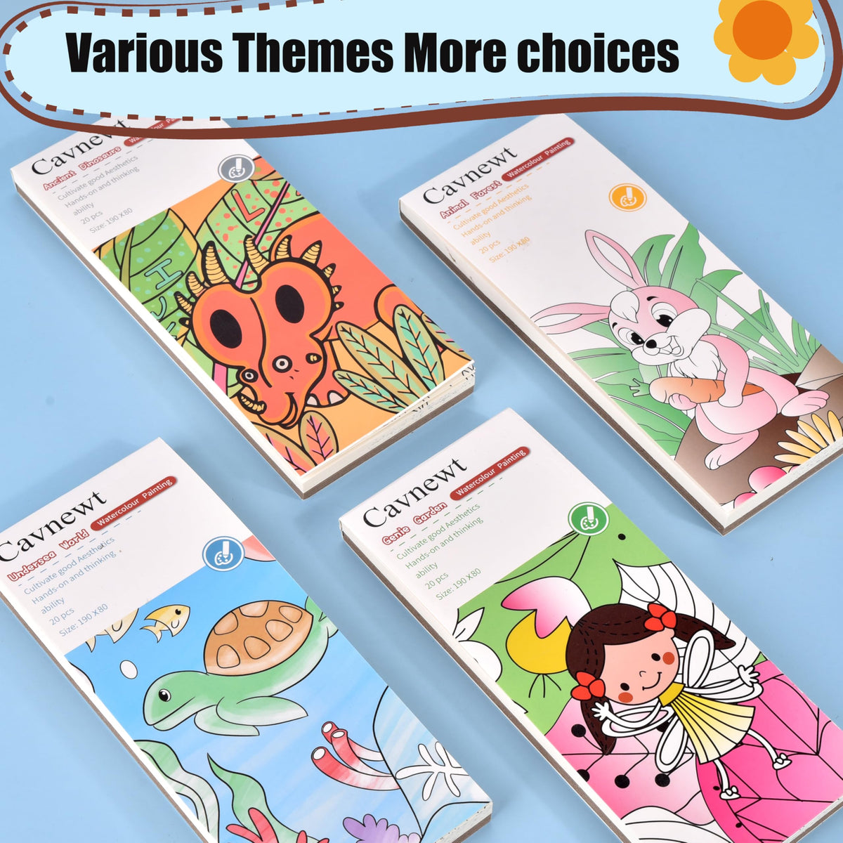 Cavnewt washable watercolor pages designed for easy cleaning