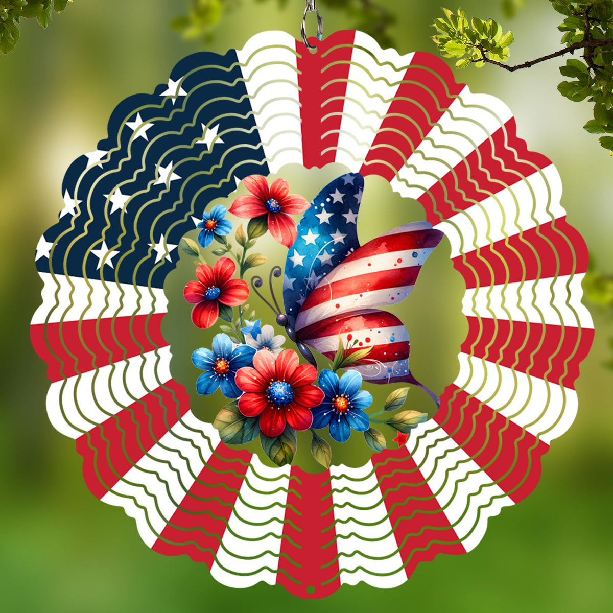 Cawalap butterfly wind spinner 12inch in garden adds color and motion.